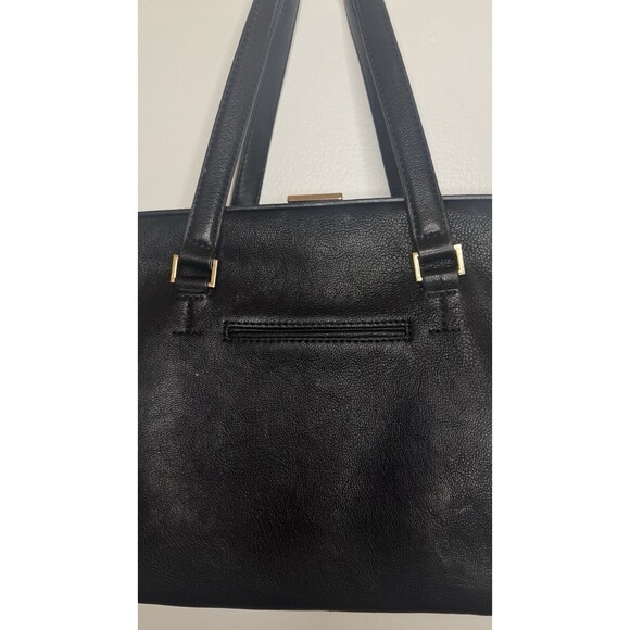 Isaac Mizrahi New York Handbag Leather Purse Creme Black Medium Tote Vintage - Picture 7 of 15